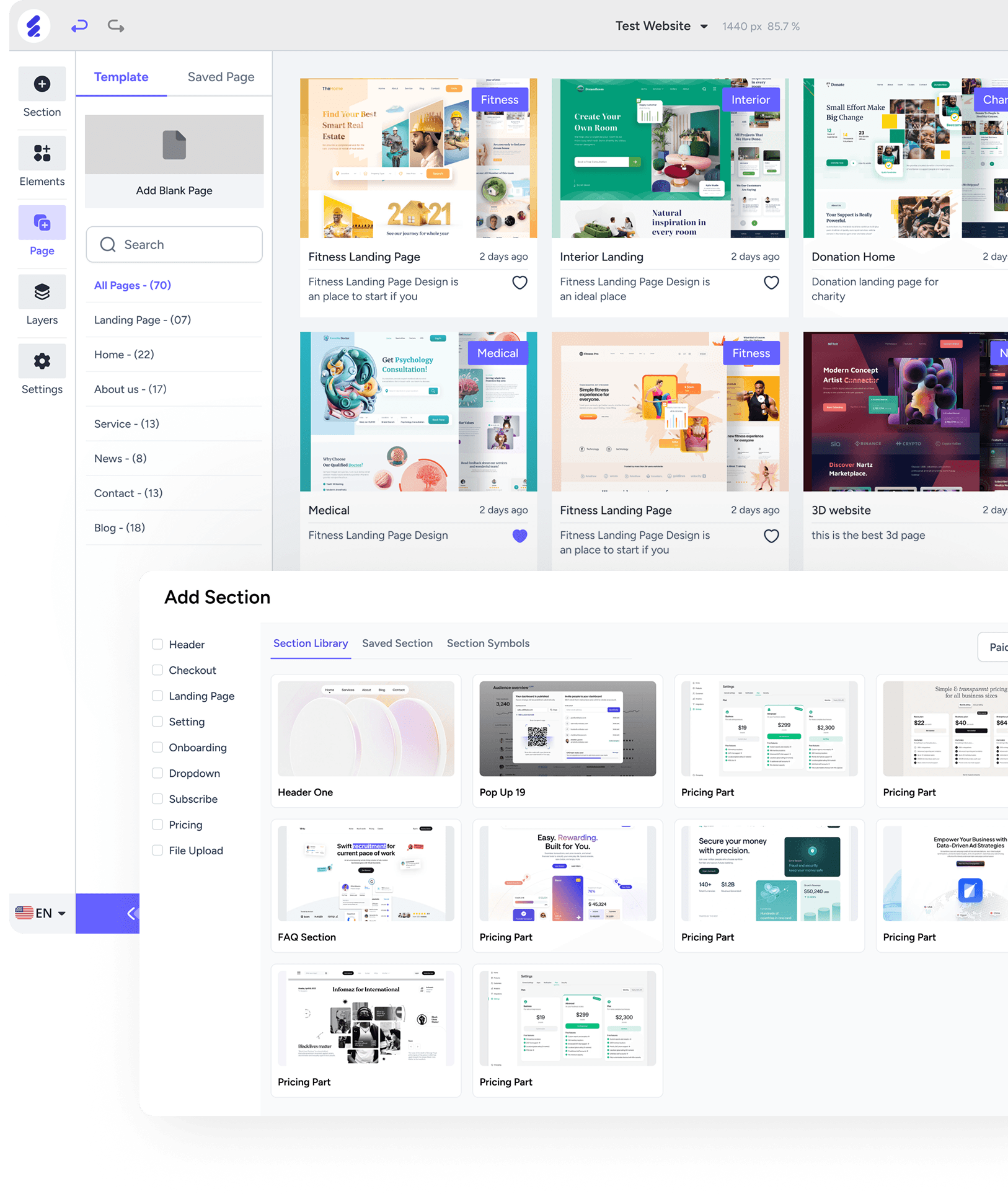 EzyStudio builder preview