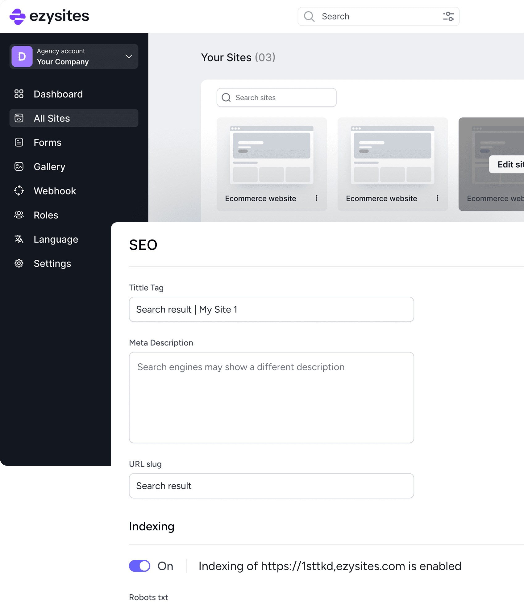 EzyStudio builder preview