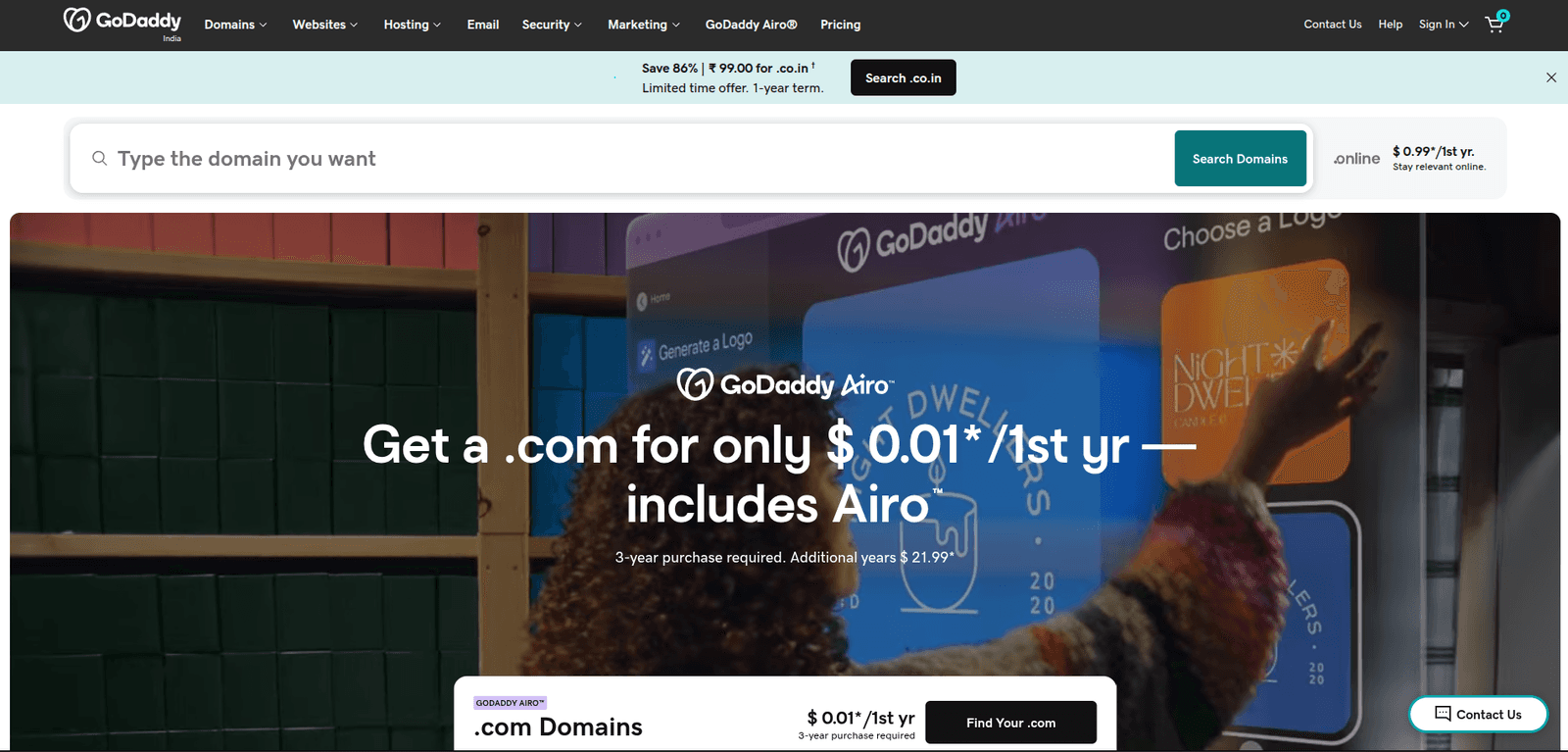 GoDaddy- best drag and drop website builder