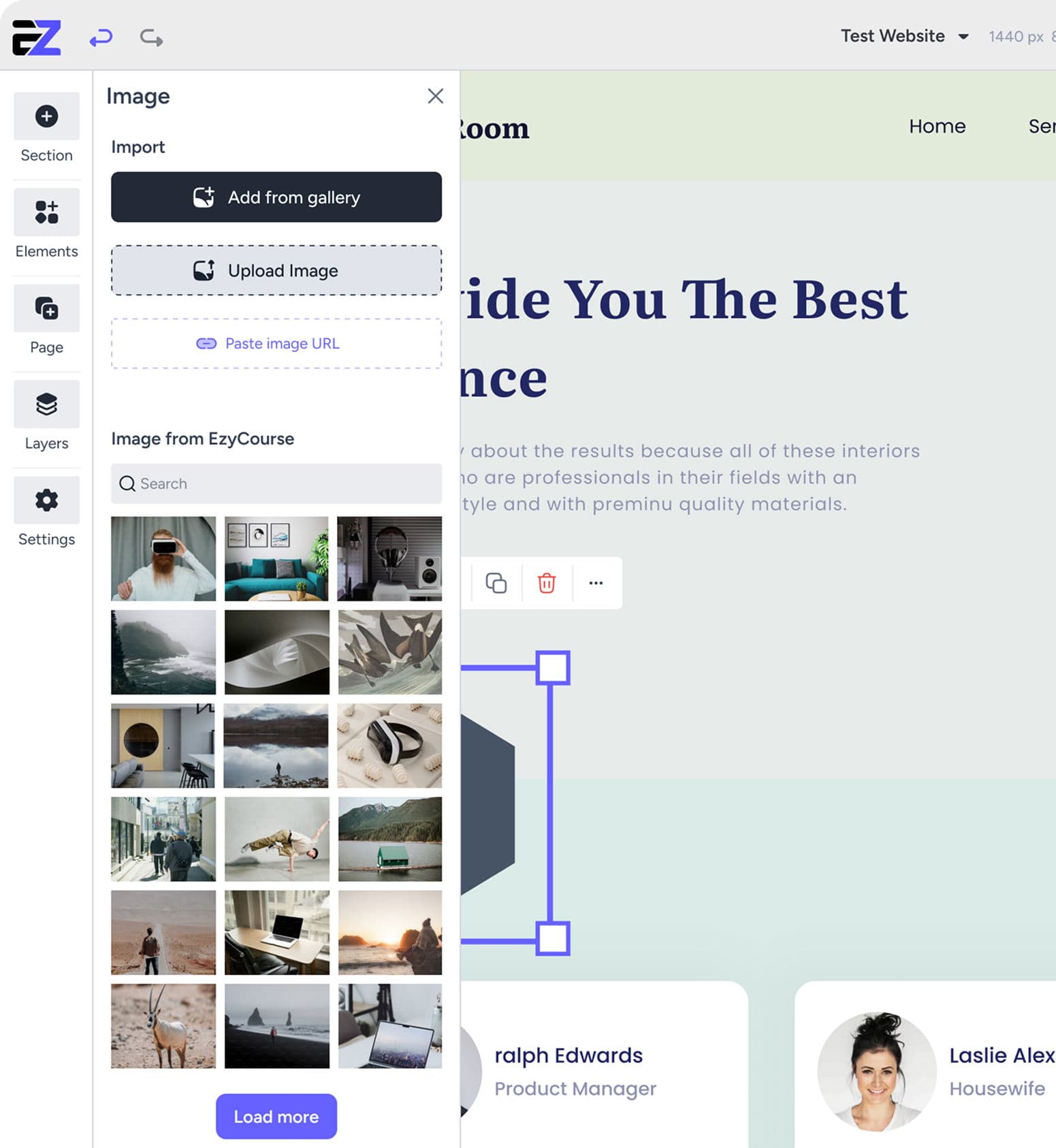 EzyStudio builder preview